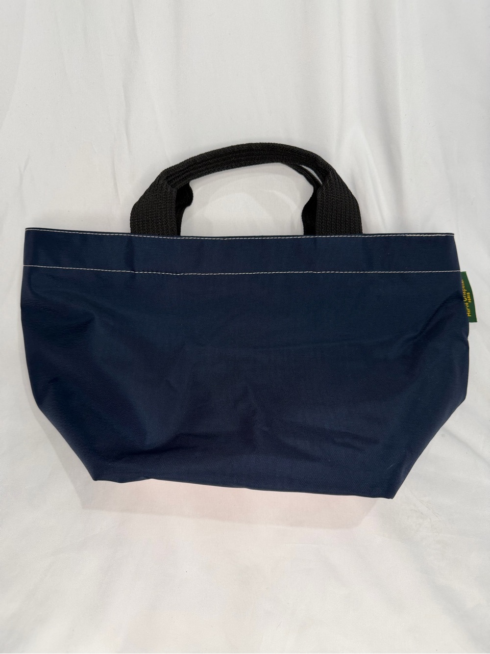 Y2K Navy Canvas Tote with Black Handles